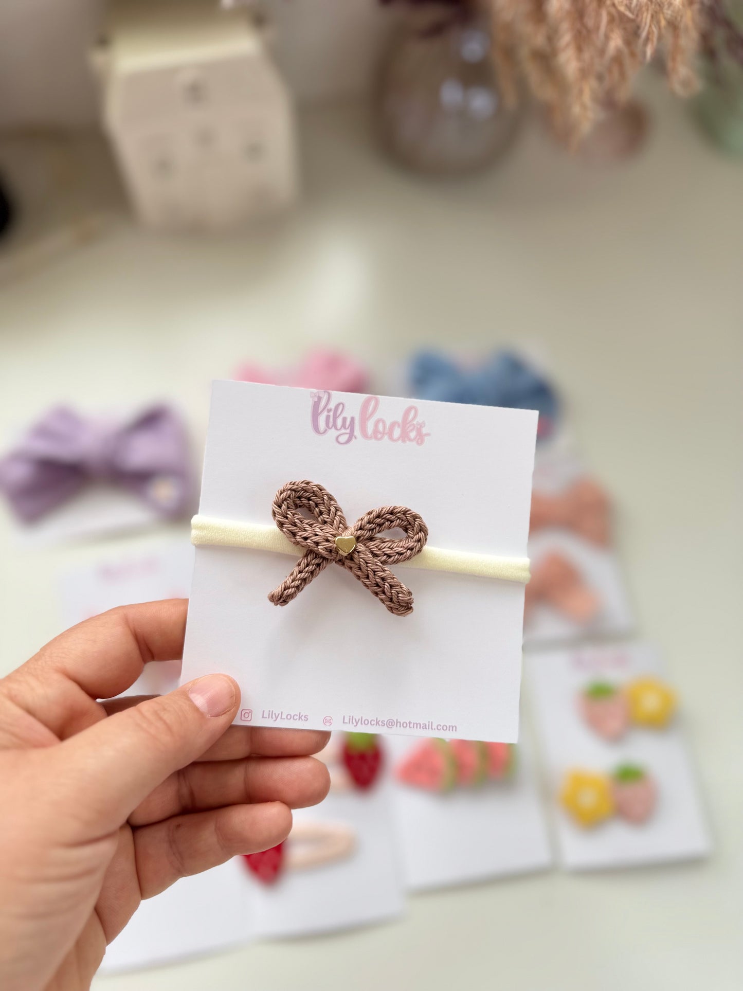 Hoofdband I Taupe Bow